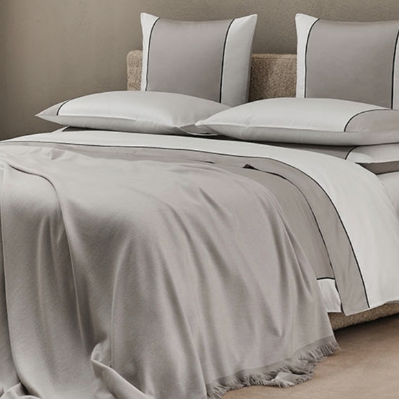 Frette Luxury 2025 New Luxury King Duvet Set& 2 Euro Shams Perl Grey Reversible - Picture 9 of 15